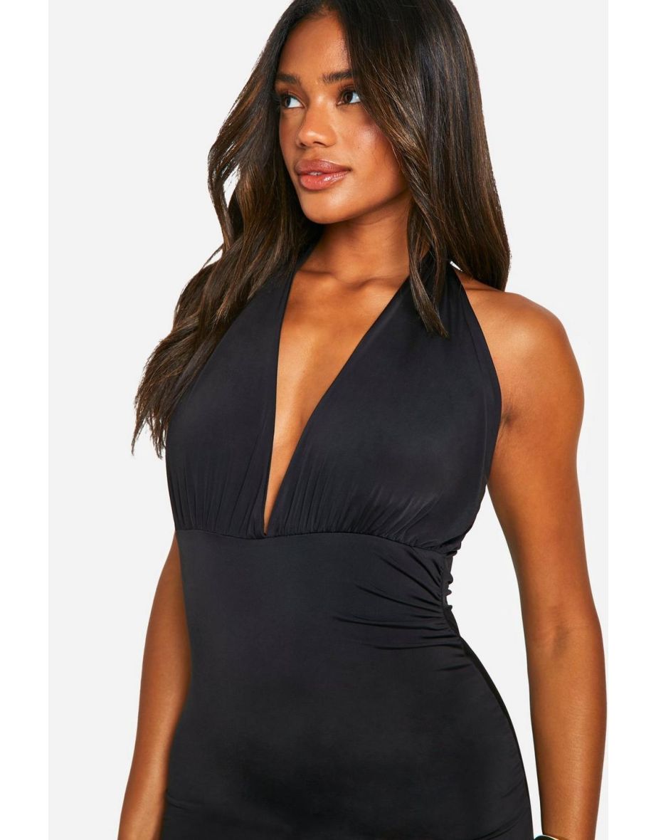Slinky Plunge Maxi Dress - 3