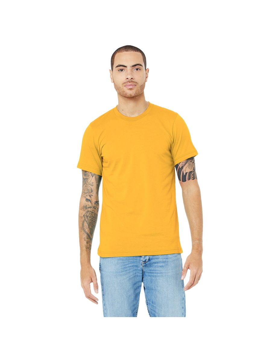 Canvas Unisex Jersey Crew Neck T-Shirt / Mens Short Sleeve T-Shirt - Yellow - 2