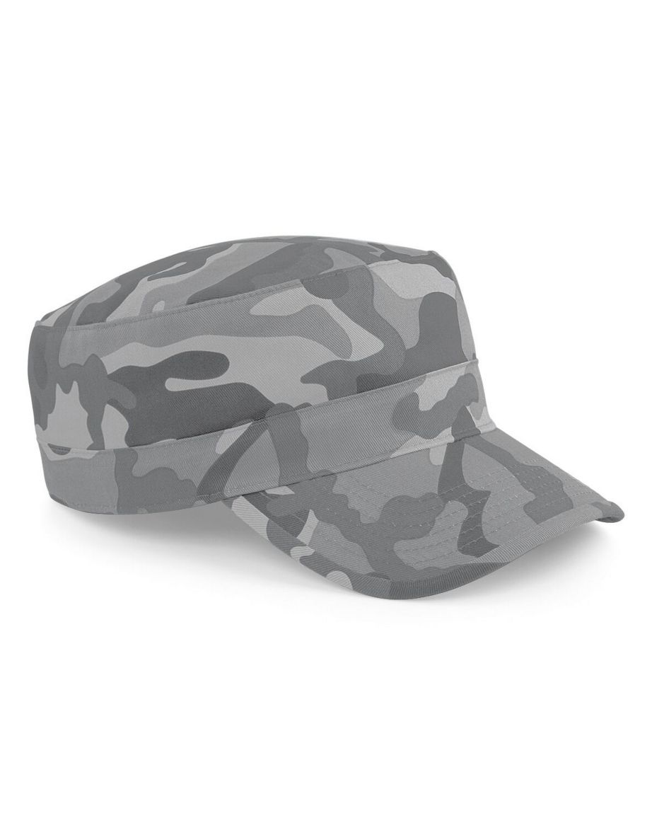 Beechfield Camouflage Army Cap / Headwear (Pack of 2) - Arctic Camo