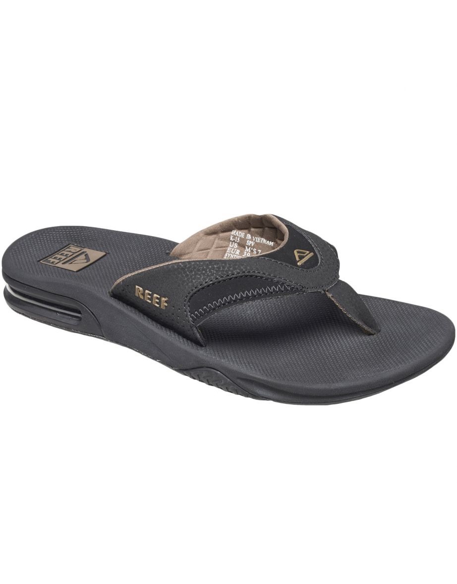 Men Reef Fanning Flip Flops Black Brown