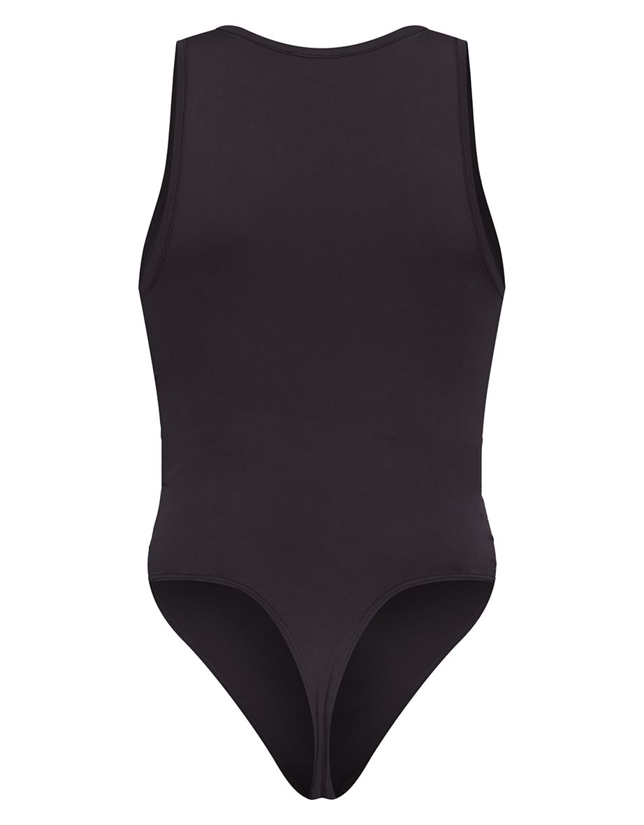 Recycled Black Slinky Racer Bodysuit - 4
