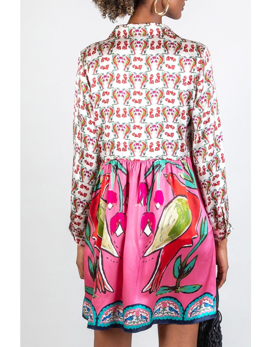Short Shirt Dress / "Soul Birds" - 3