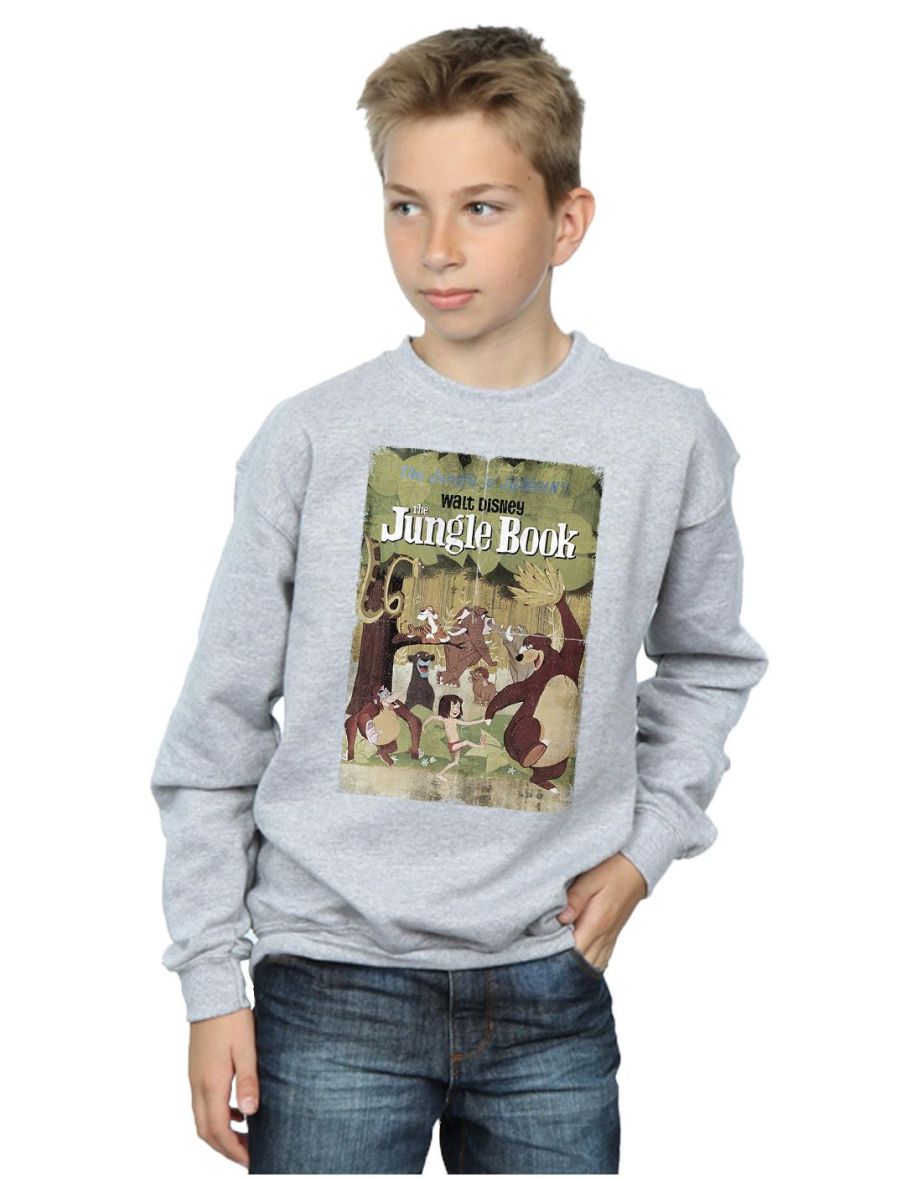 Disney Boys The Jungle Book Retro Poster Sweatshirt - Sports Grey