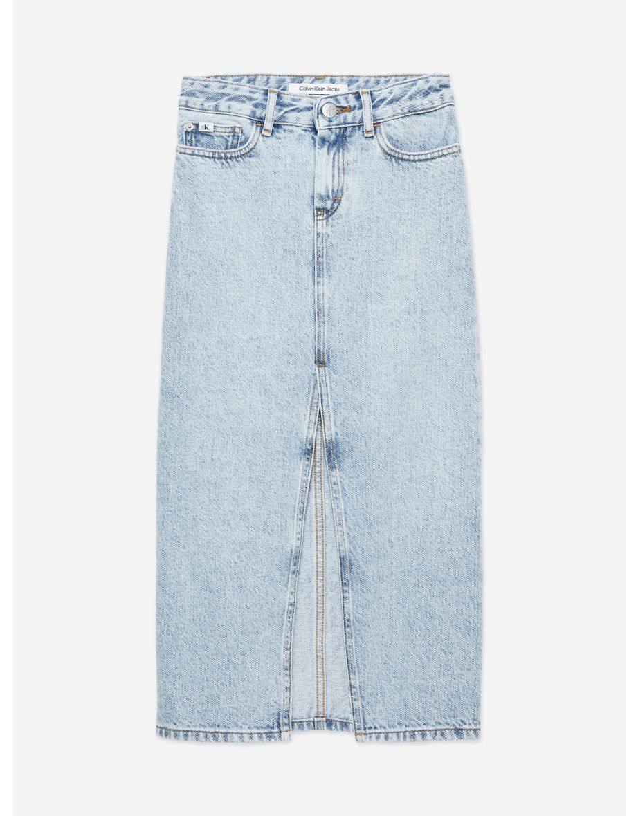 Girls Denim Maxi Skirt in Blue