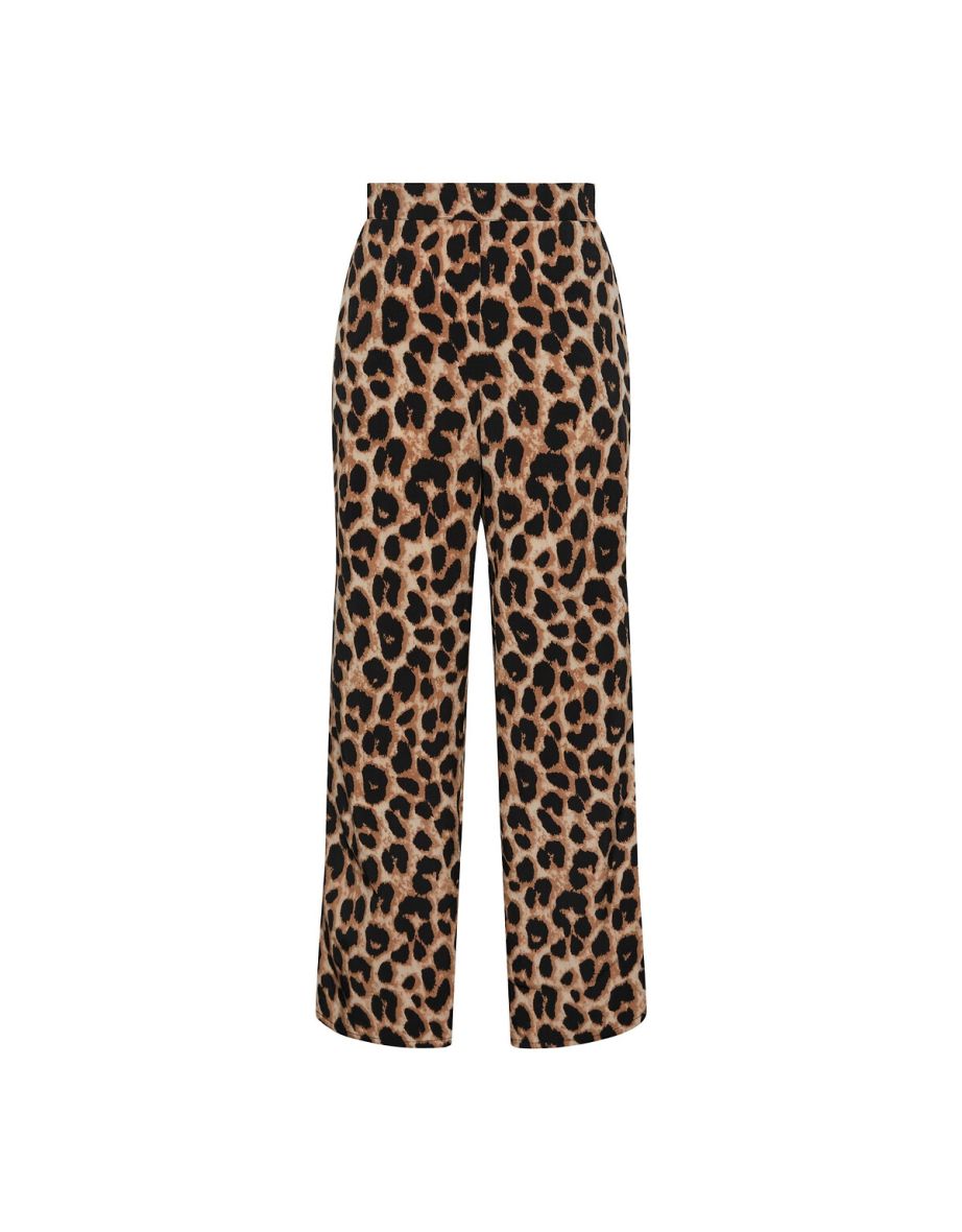 Leopard Print Trousers with High Waist - 6