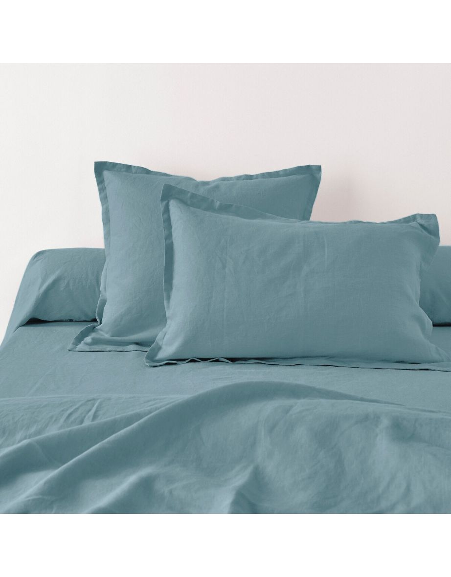 Washed Linen Plain Pillowcase or Bolster Case