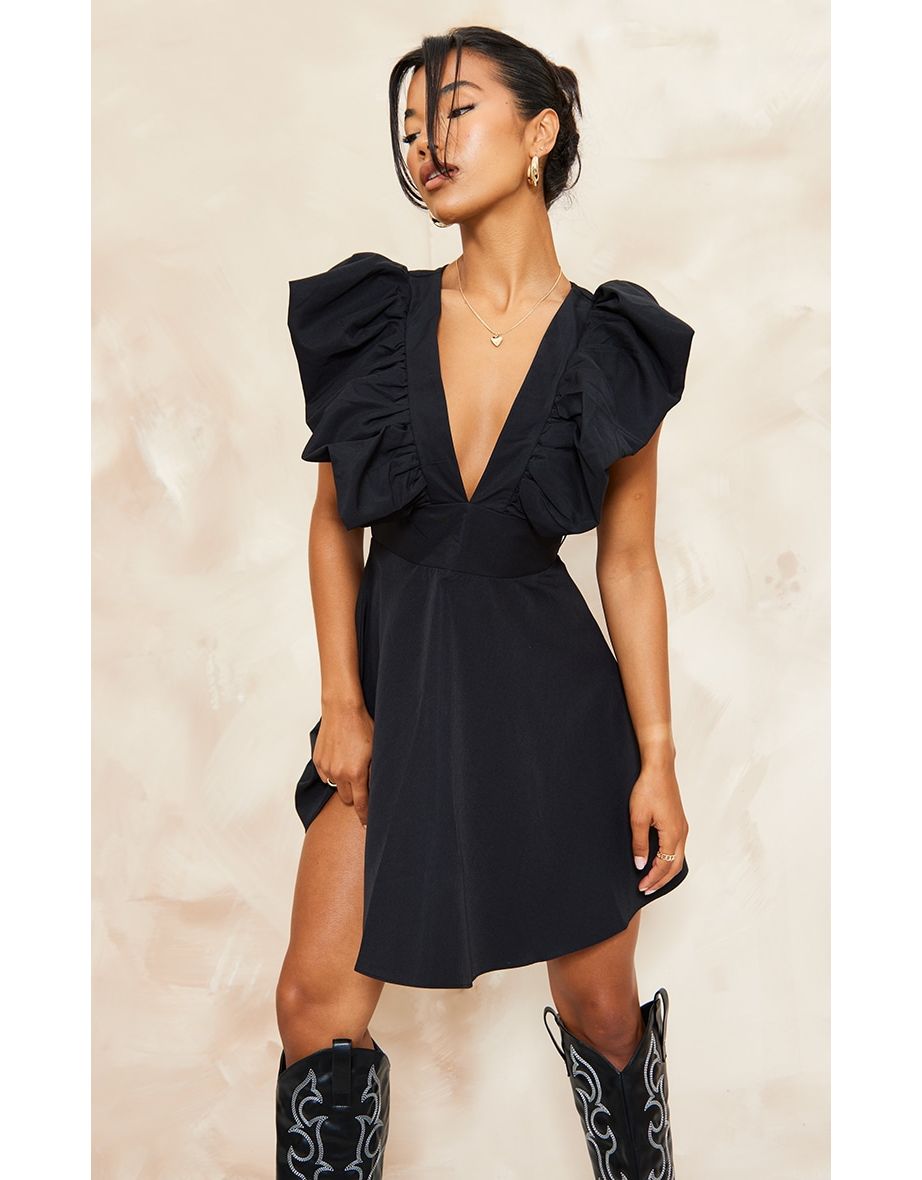 Plunge shift outlet dress