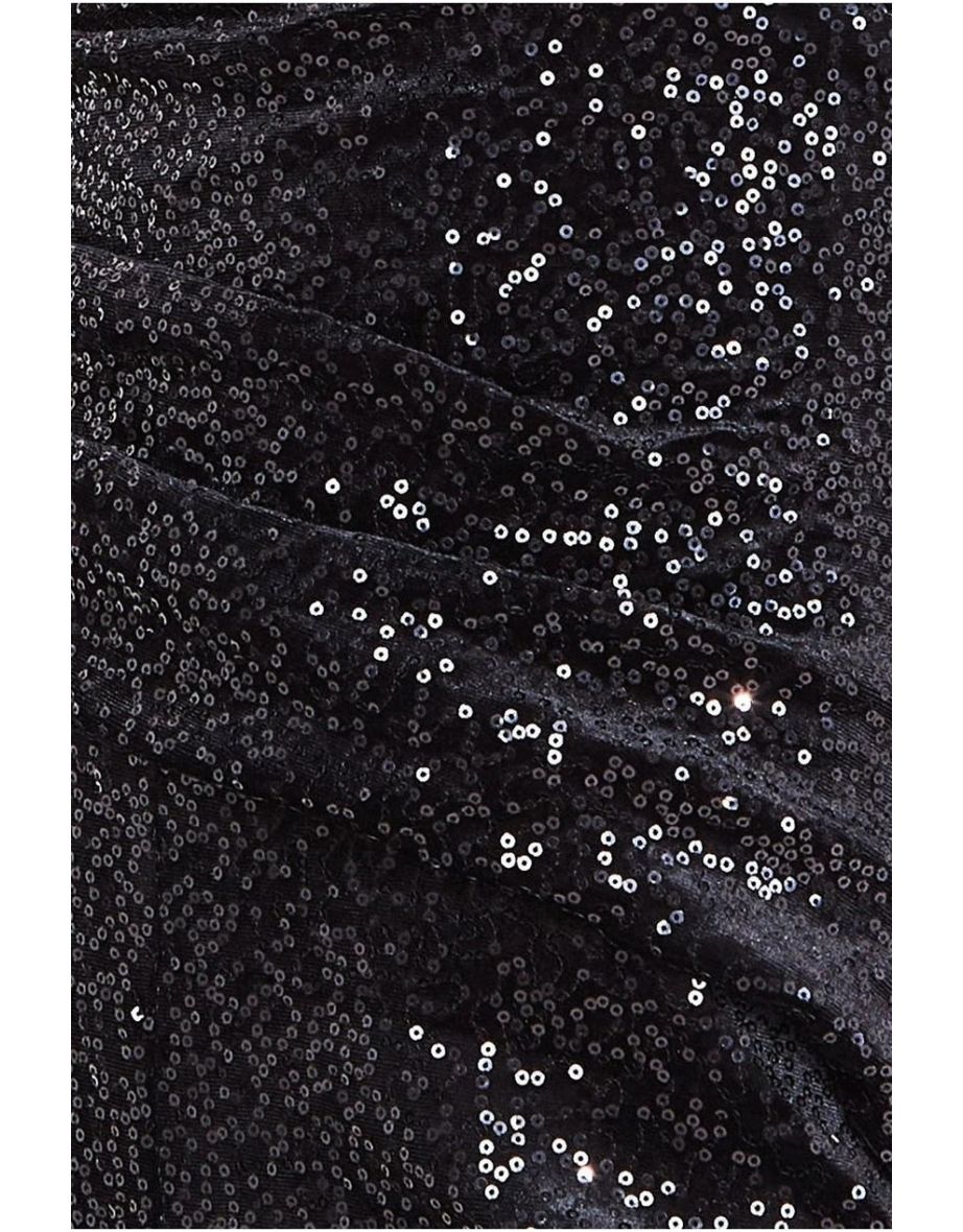 Goddiva Sequin Velvet Bardot Jumpsuit - Black - 3