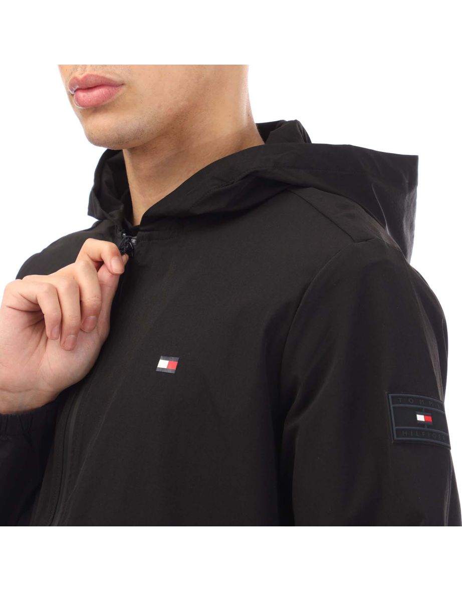 Men's Tommy Hilfiger Badge Woven Full-Zip Hoodie in Black - 3