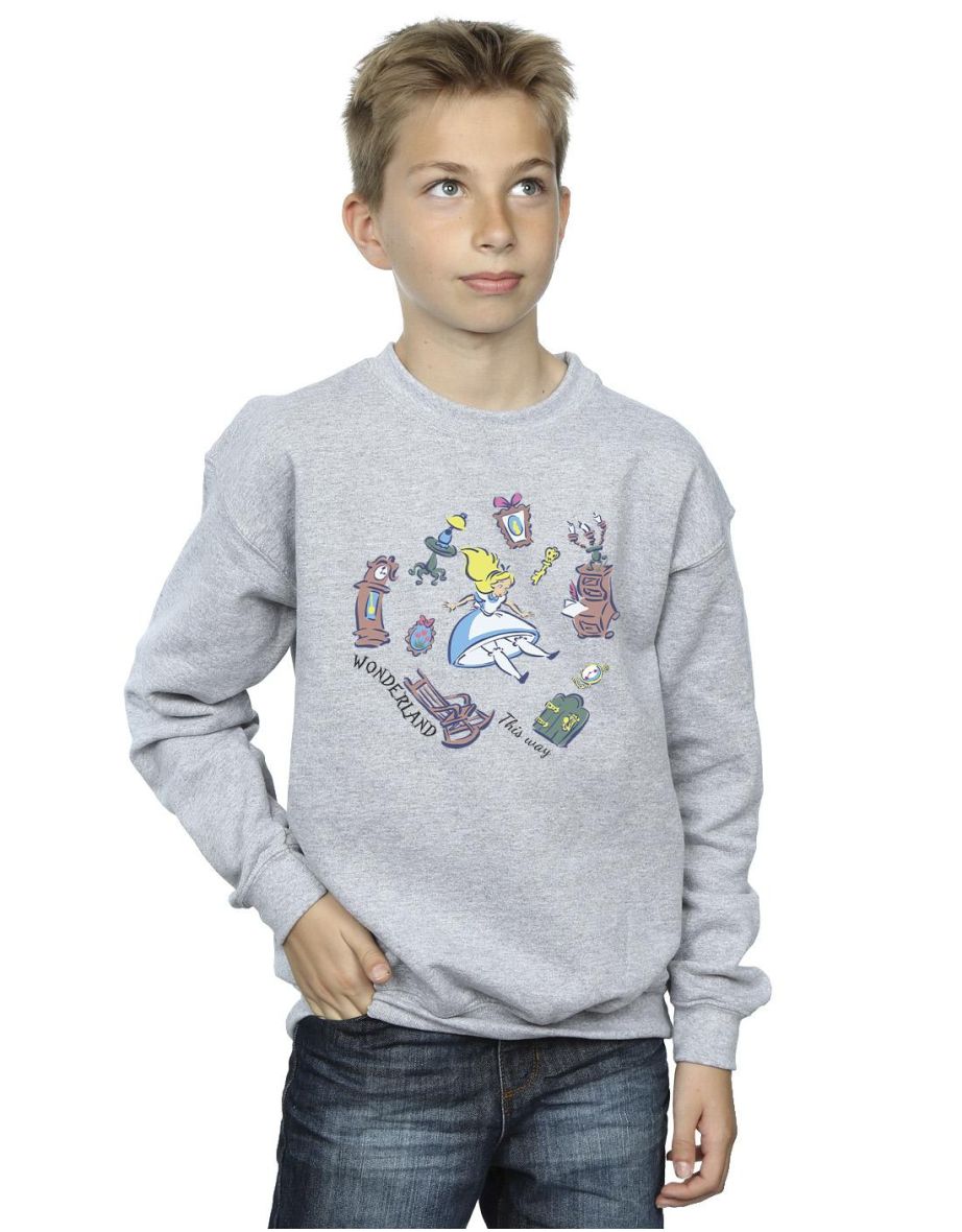 Disney Boys Alice In Wonderland Falling Sweatshirt