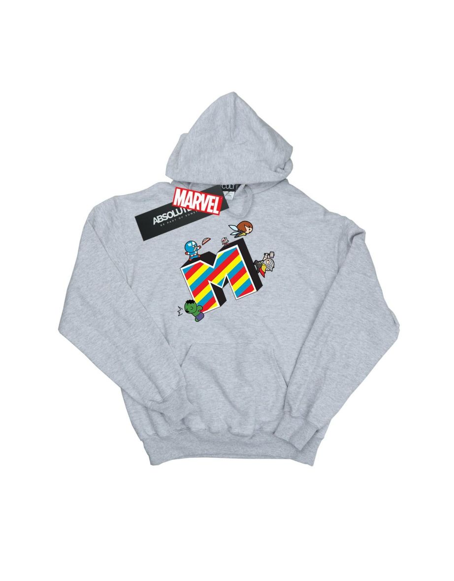 Marvel Girls Kawaii M Is For Marvel Hoodie - Sports Grey