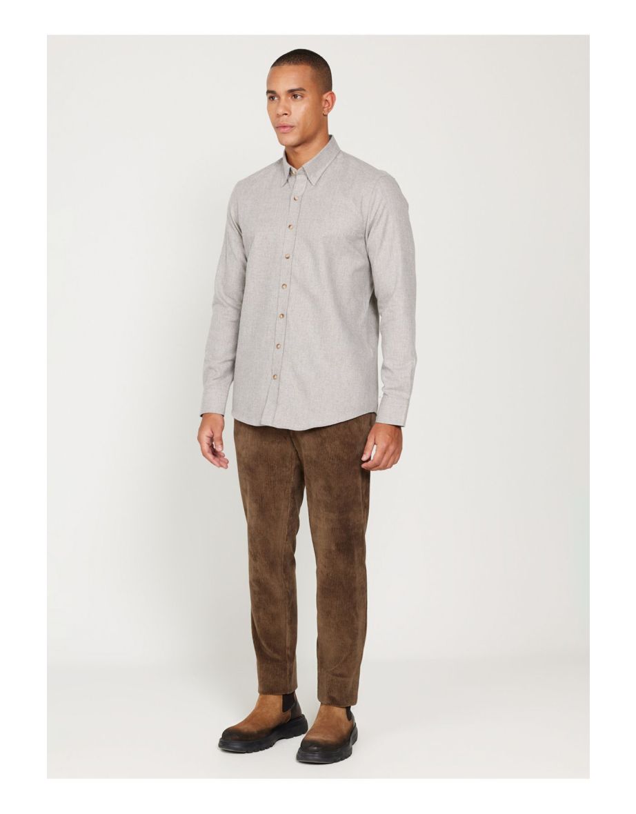 Altınyıldız Classics Slim Fit Buttoned Collar Beige Men's Shirt