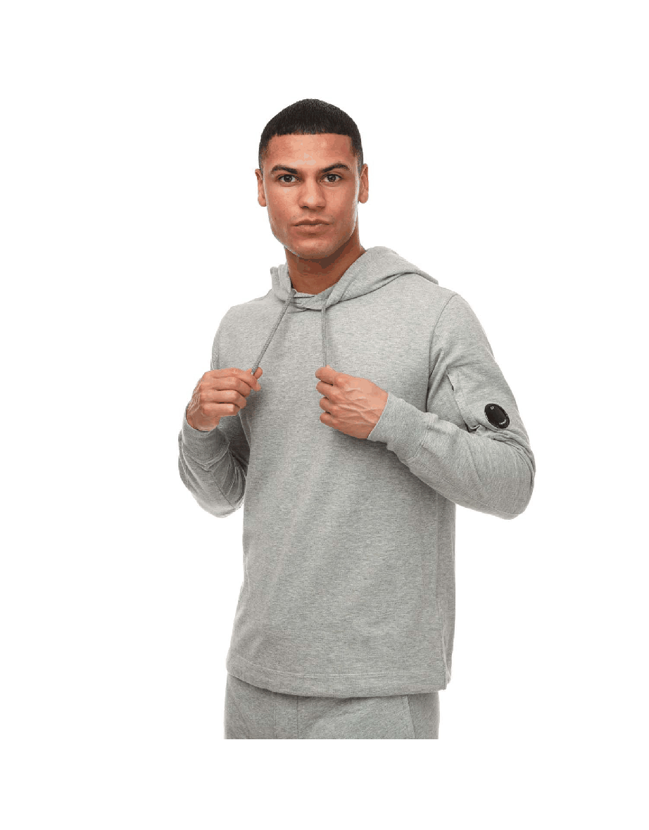 Men's C.P. Company Light Fleece Hoodie in Grey