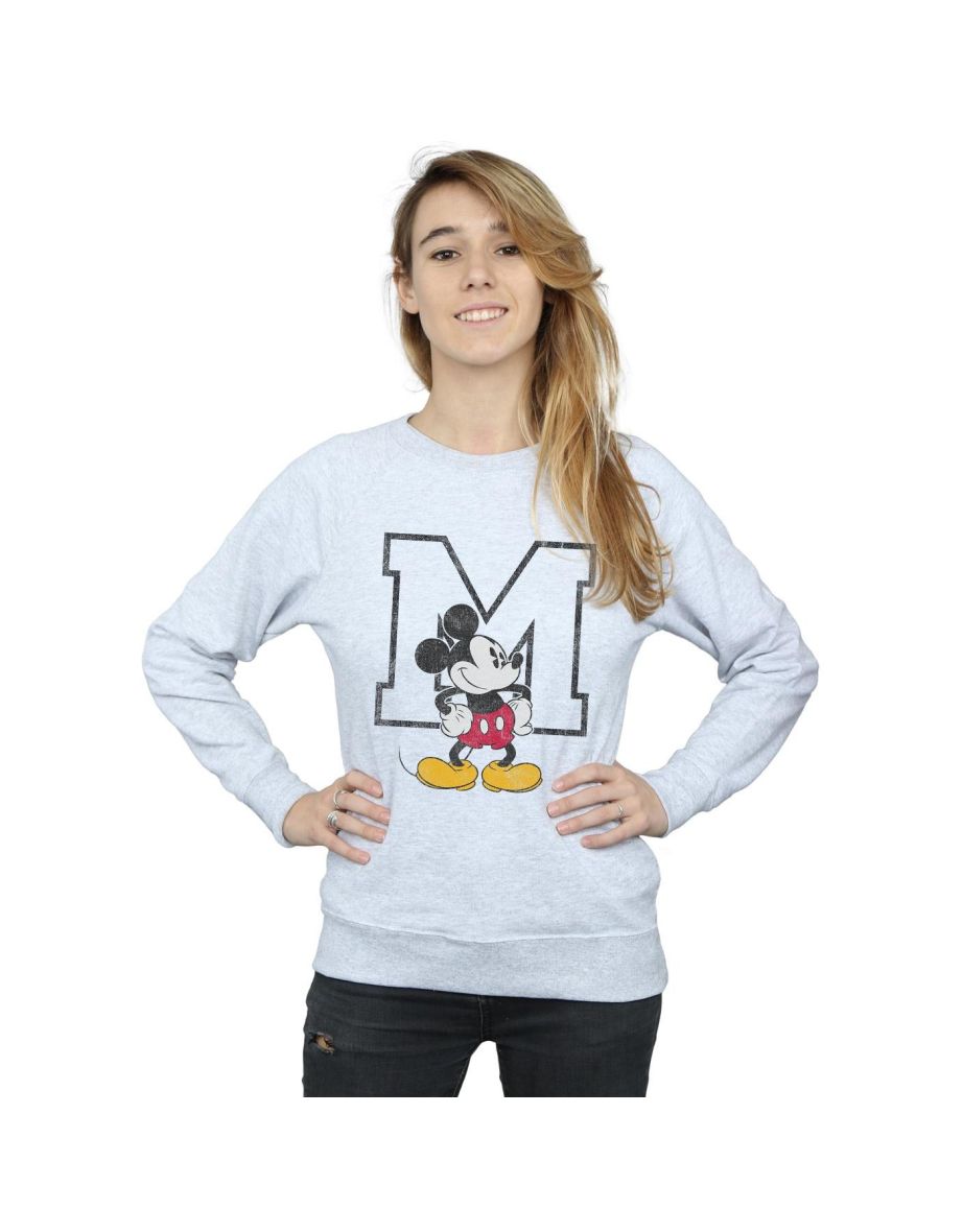 Disney Women's/Ladies Classic M Mickey Mouse Sweatshirt