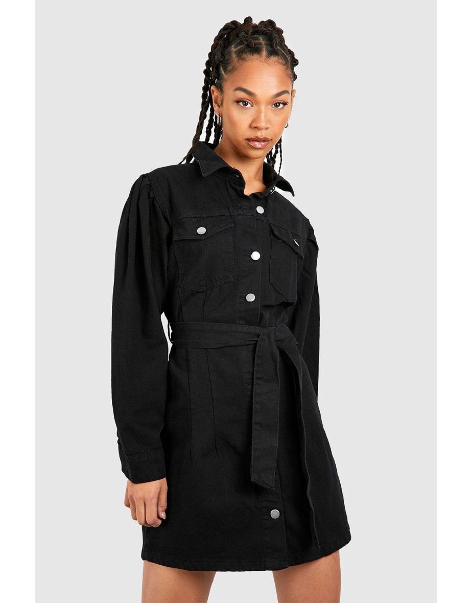 Shop Tall Belted Denim Shirt Mini Dress Online in United Shop Tall Belted Denim Shirt Mini Dress Online in United