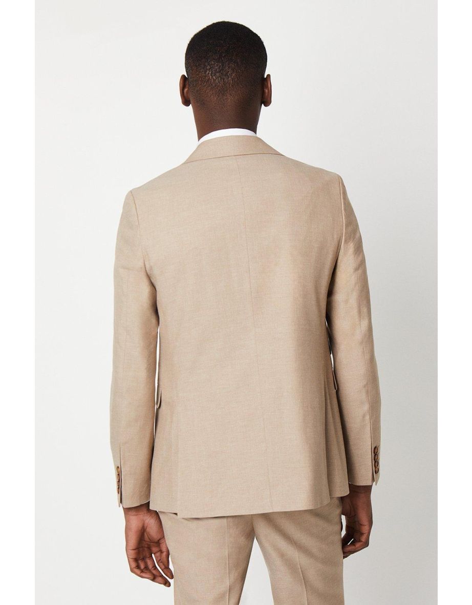 Slim Fit Neutral End On End Suit Jacket - 2