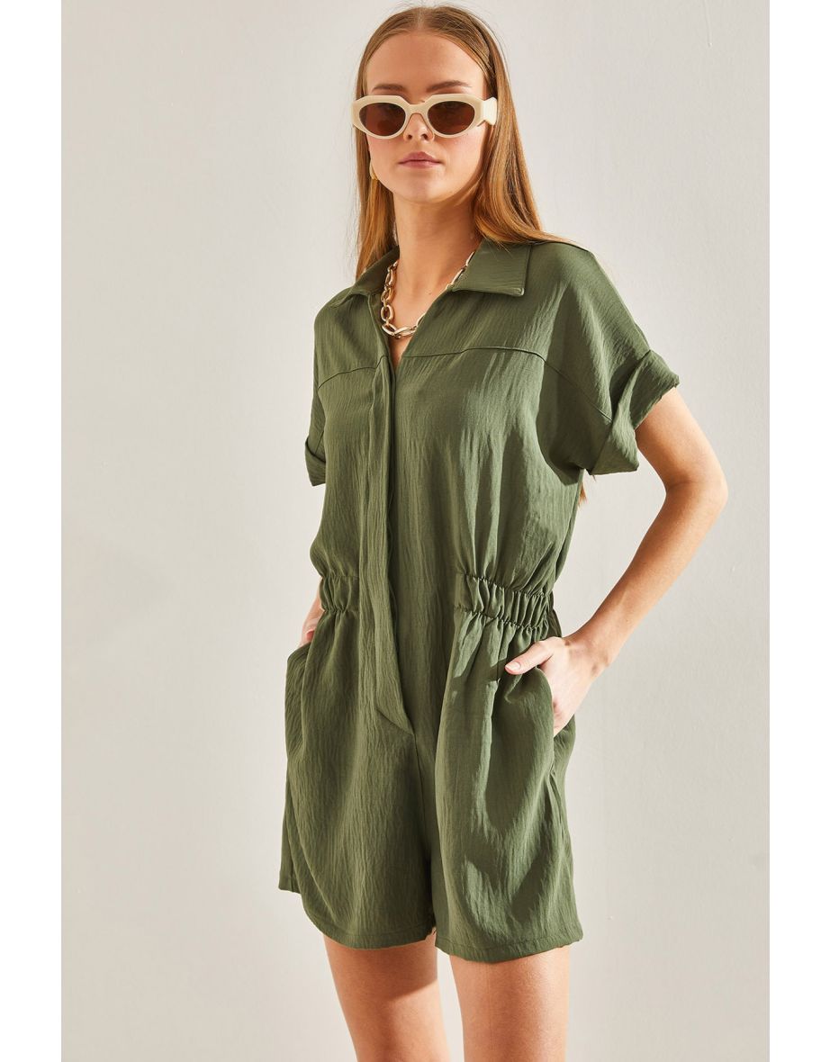 Women's Basic Elastic Waist Jumpsuit