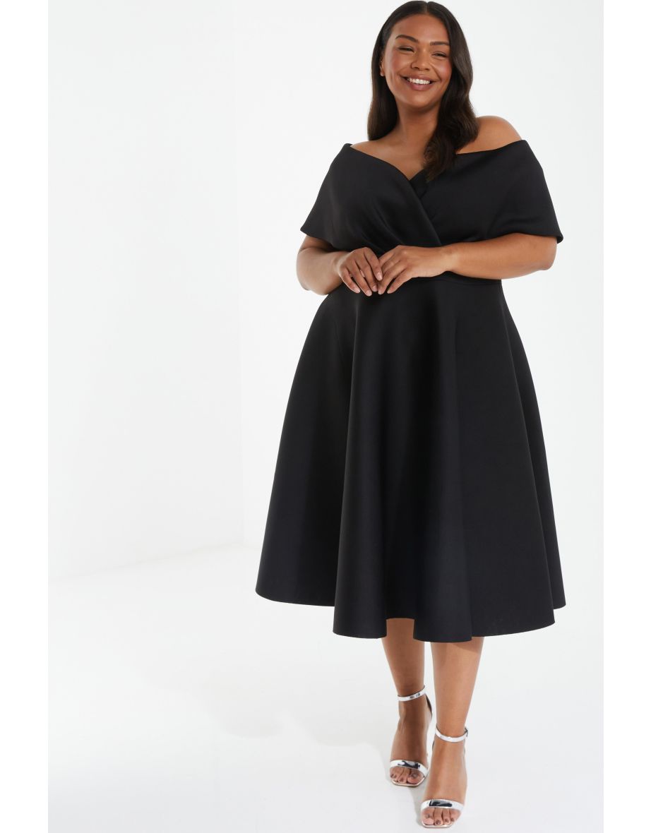 Black midi skater dress online