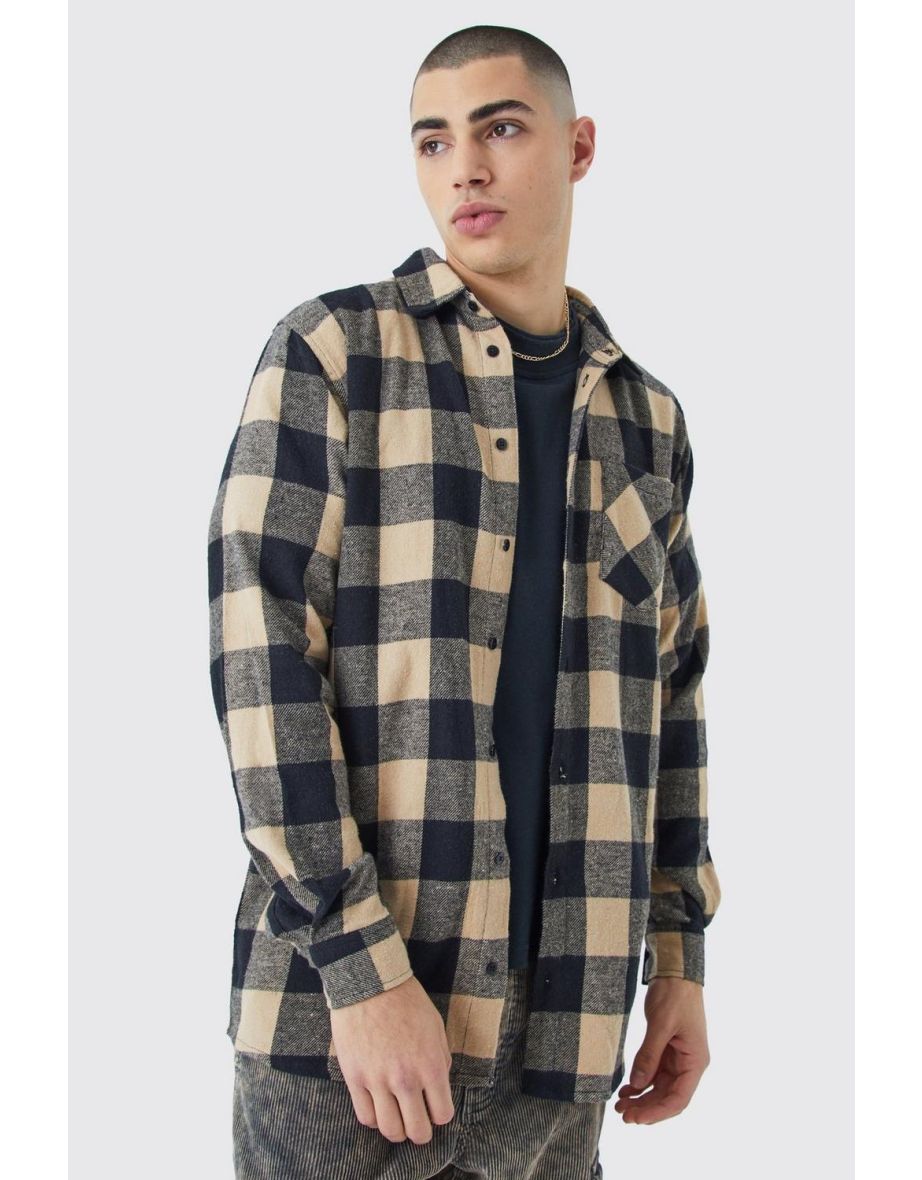 Longline Camel Check Shirt Camel - camel - 2