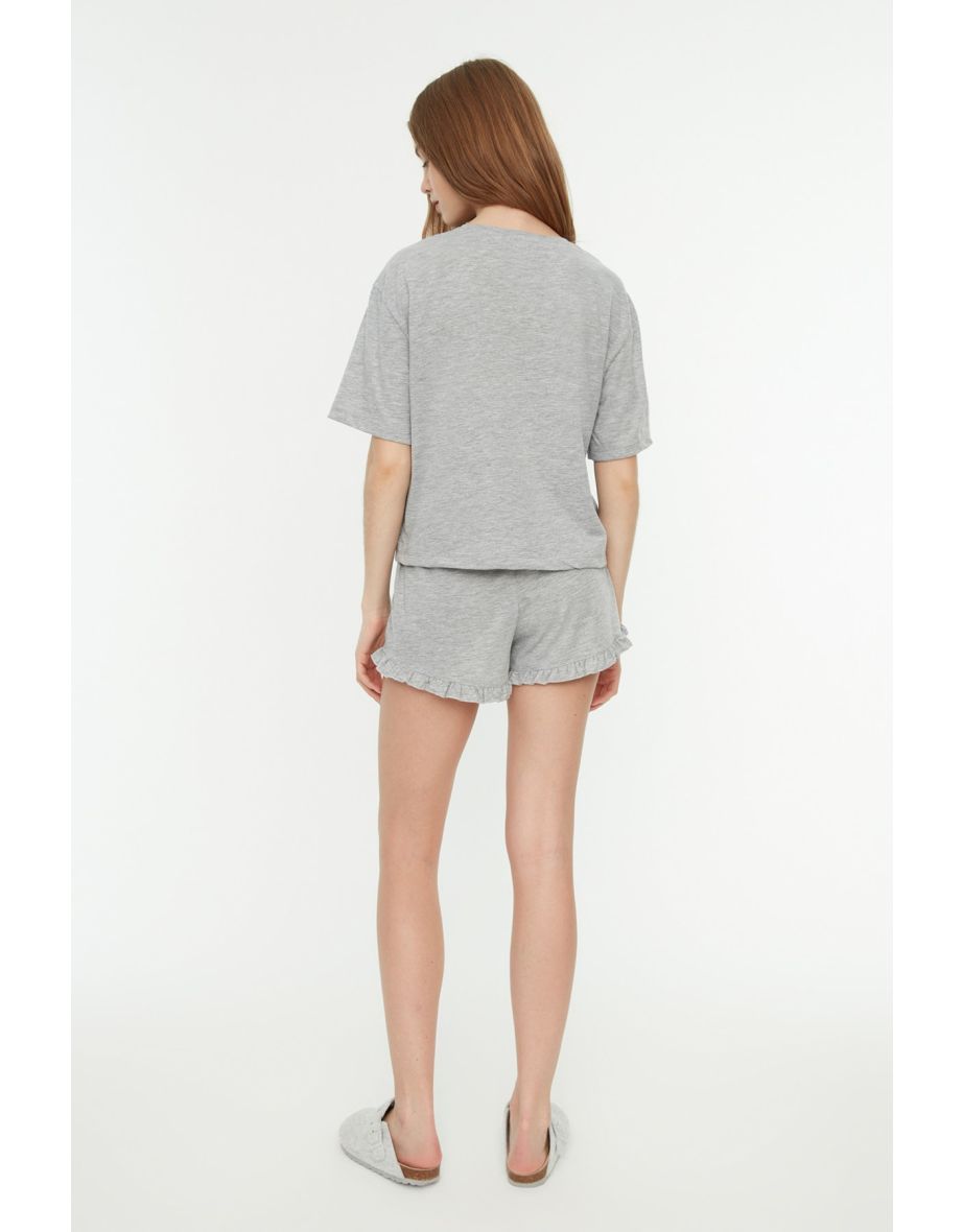 Pajama Set - Gray - Plain - 4