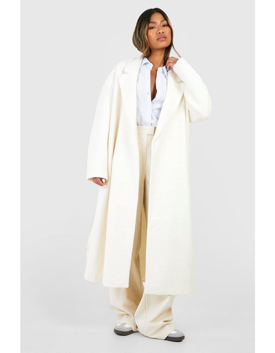 Ecru wool coat on sale