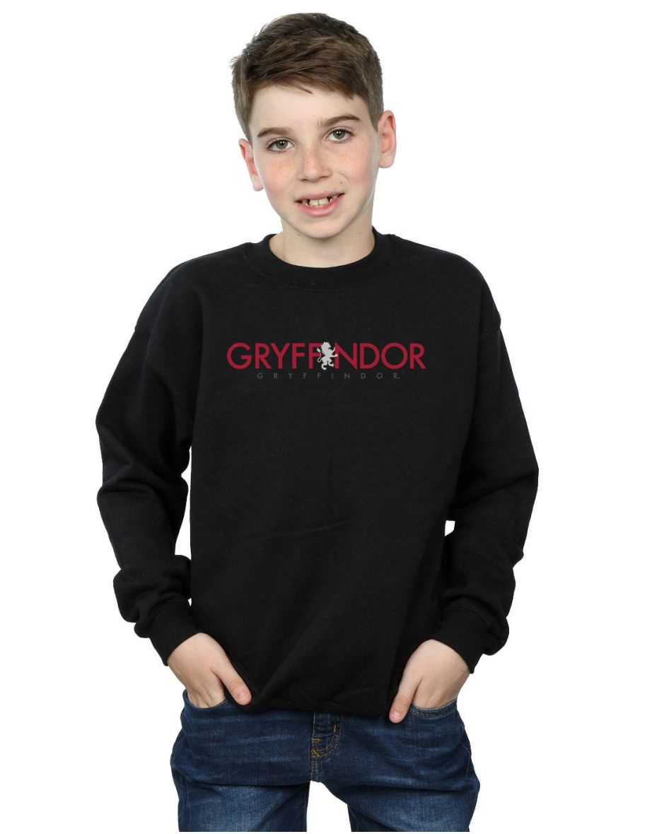 Harry Potter Boys Gryffindor Text Sweatshirt - Black