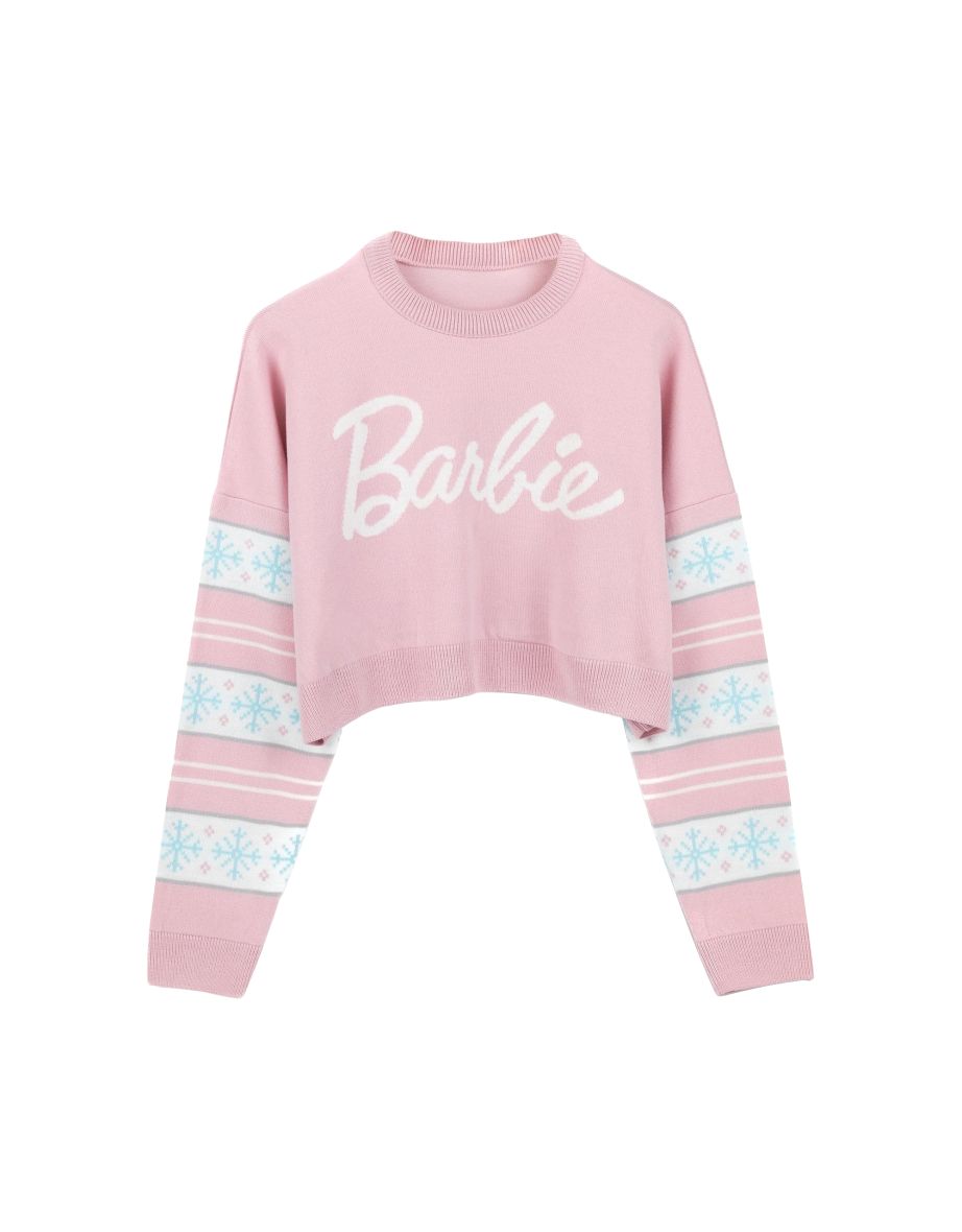 Barbie Womens/Ladies Logo Cropped Jumper