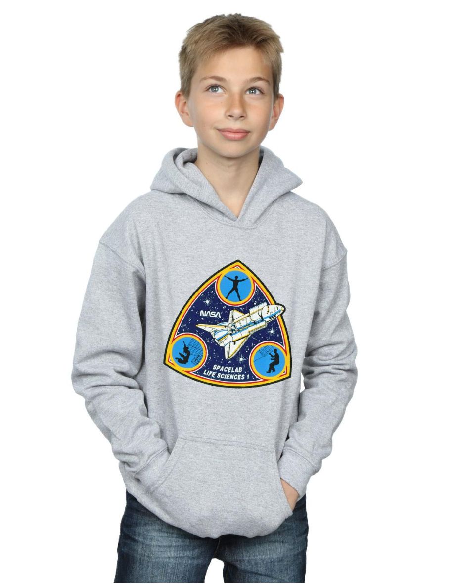 Shop NASA Boys Classic Spacelab Life Science Hoodie Sports Grey Online in Bahrain VogaCloset