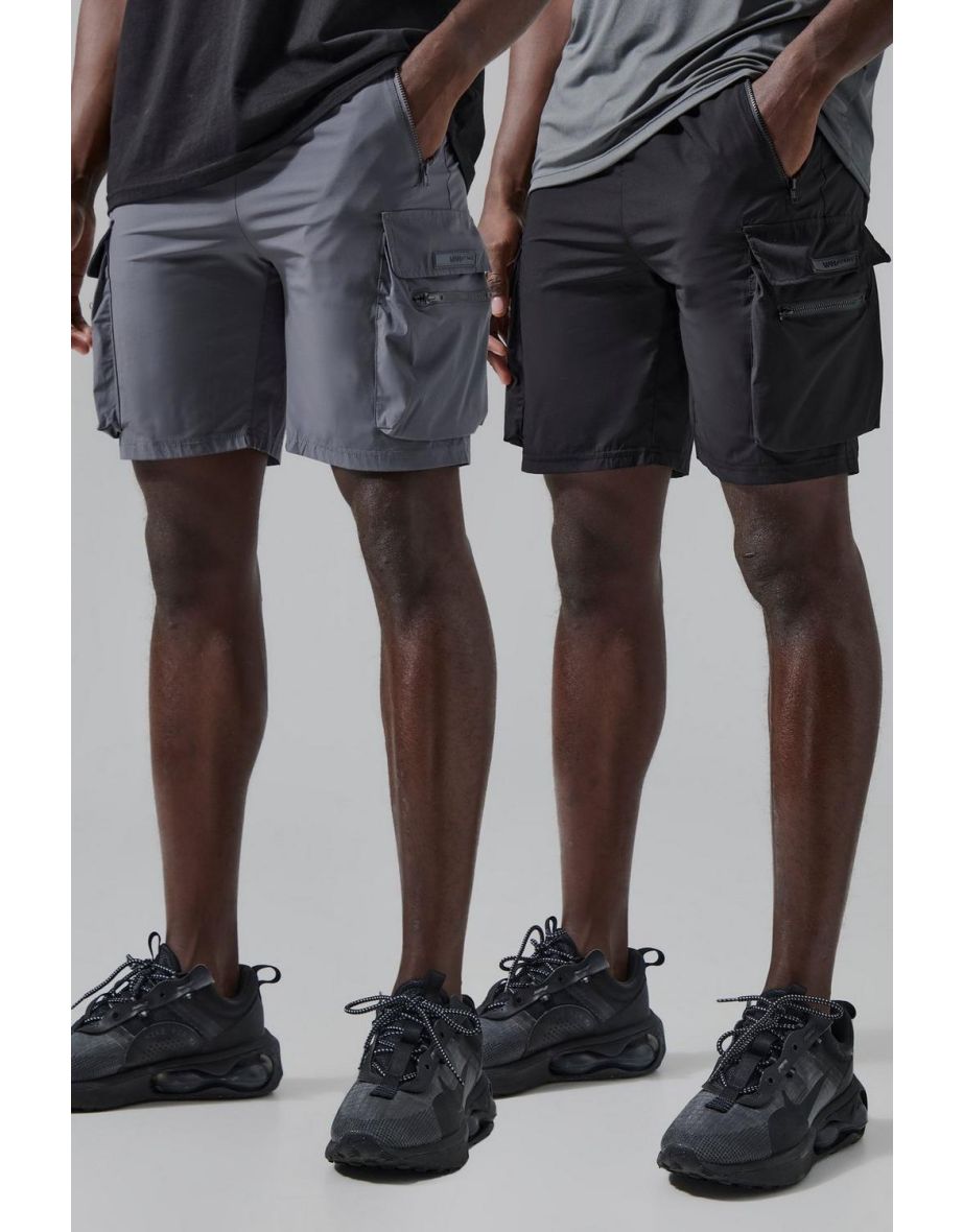 Man Active Lightweight 2 Pack Cargo Shorts - multi