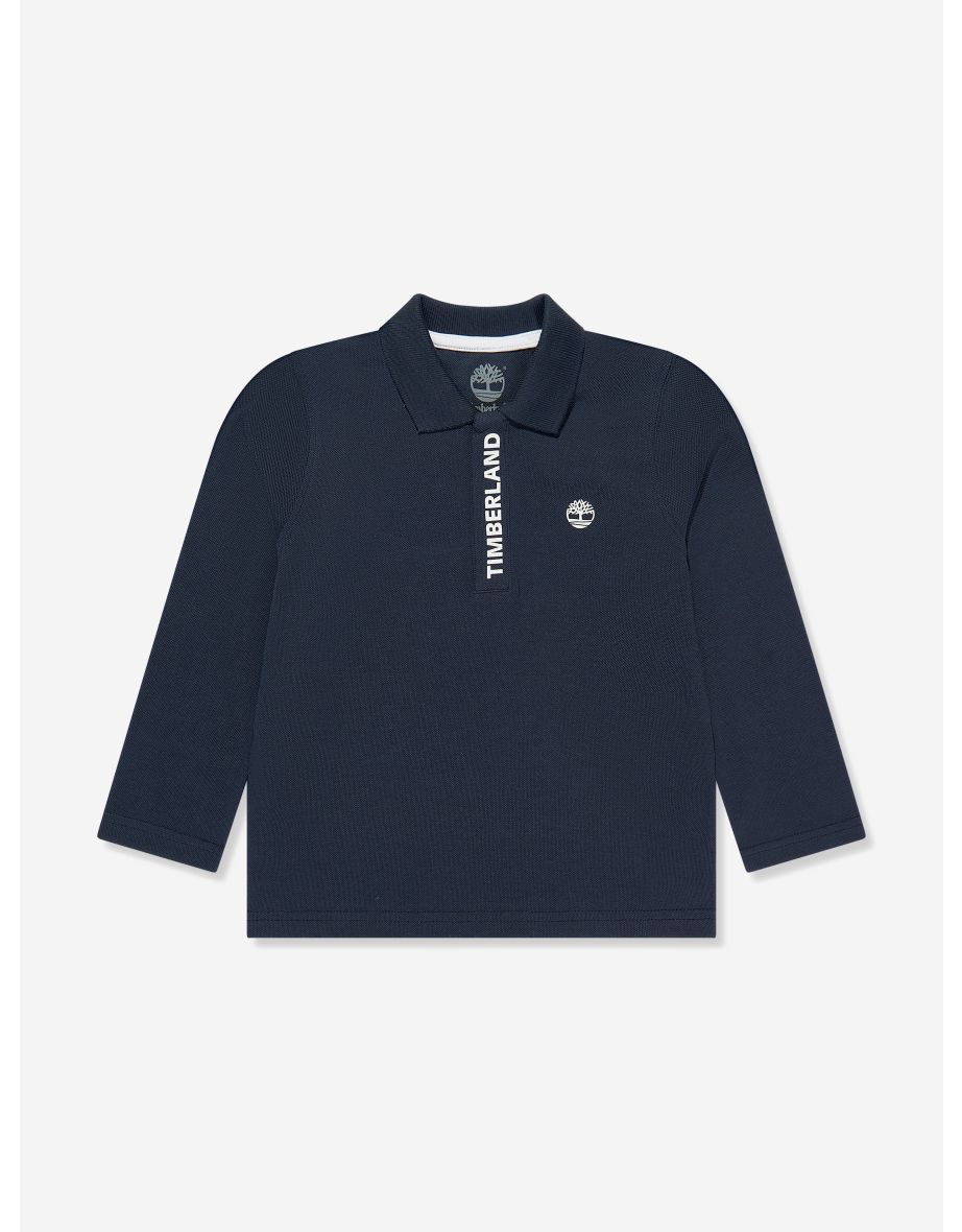 Boys Long Sleeve Polo Shirt in Navy