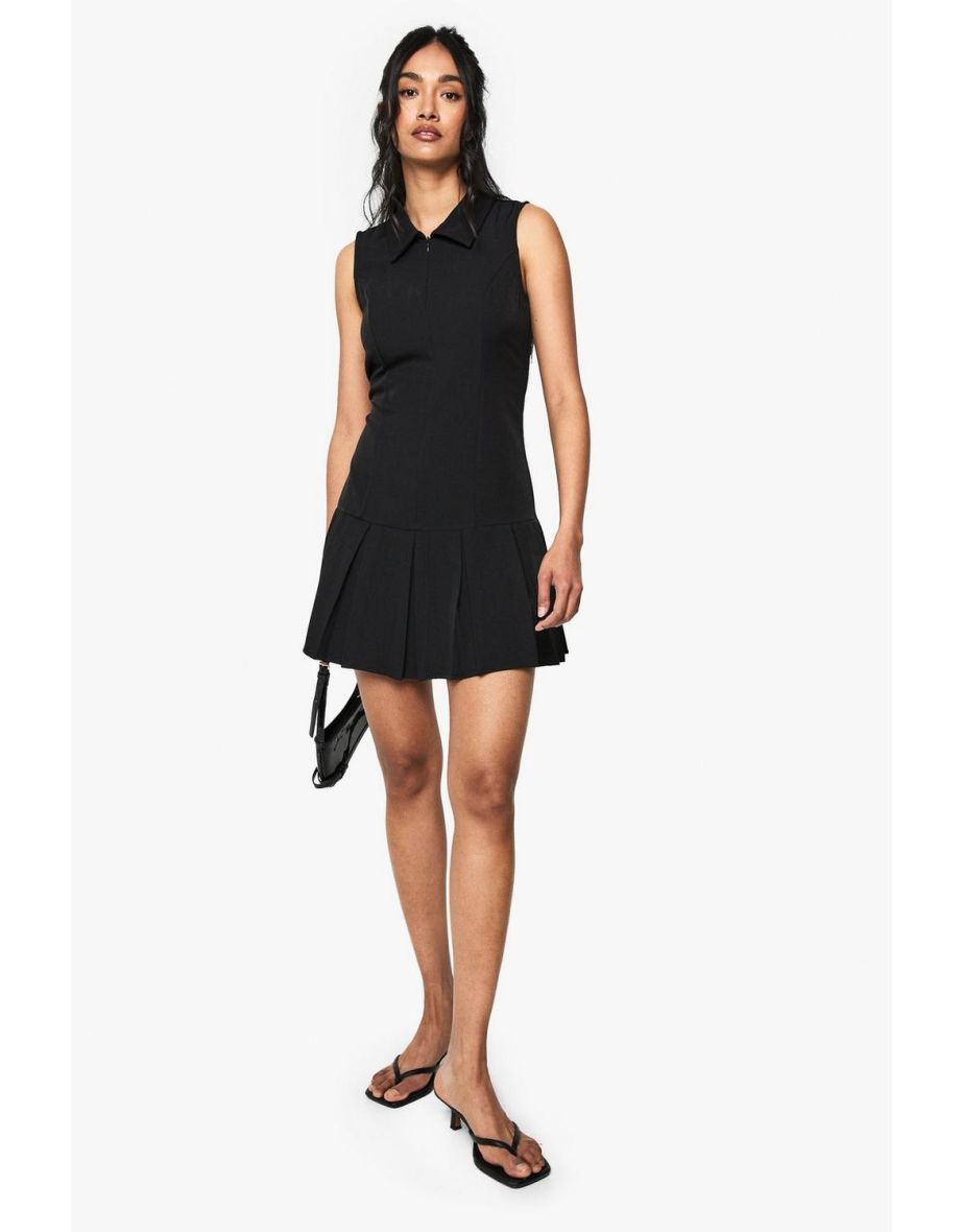Tennis Skirt Mini Dress - black