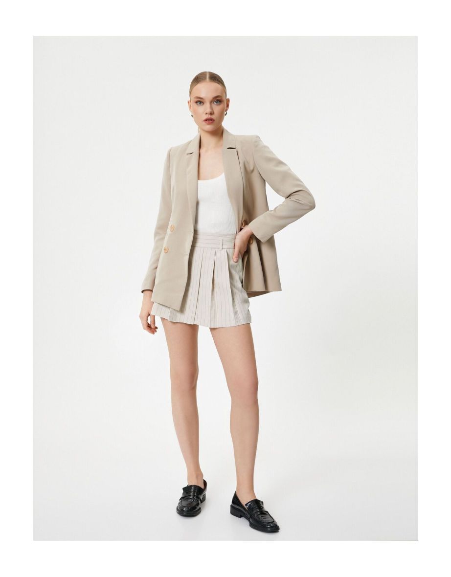 Mini Pleated Skirt Pocket Detail Normal Waist