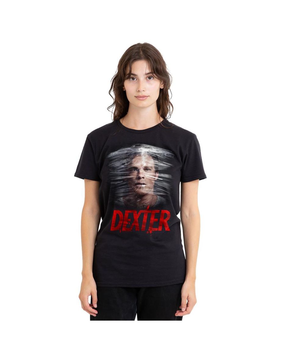 Dexter Unisex Adult Plastic Wrap T-Shirt - Black