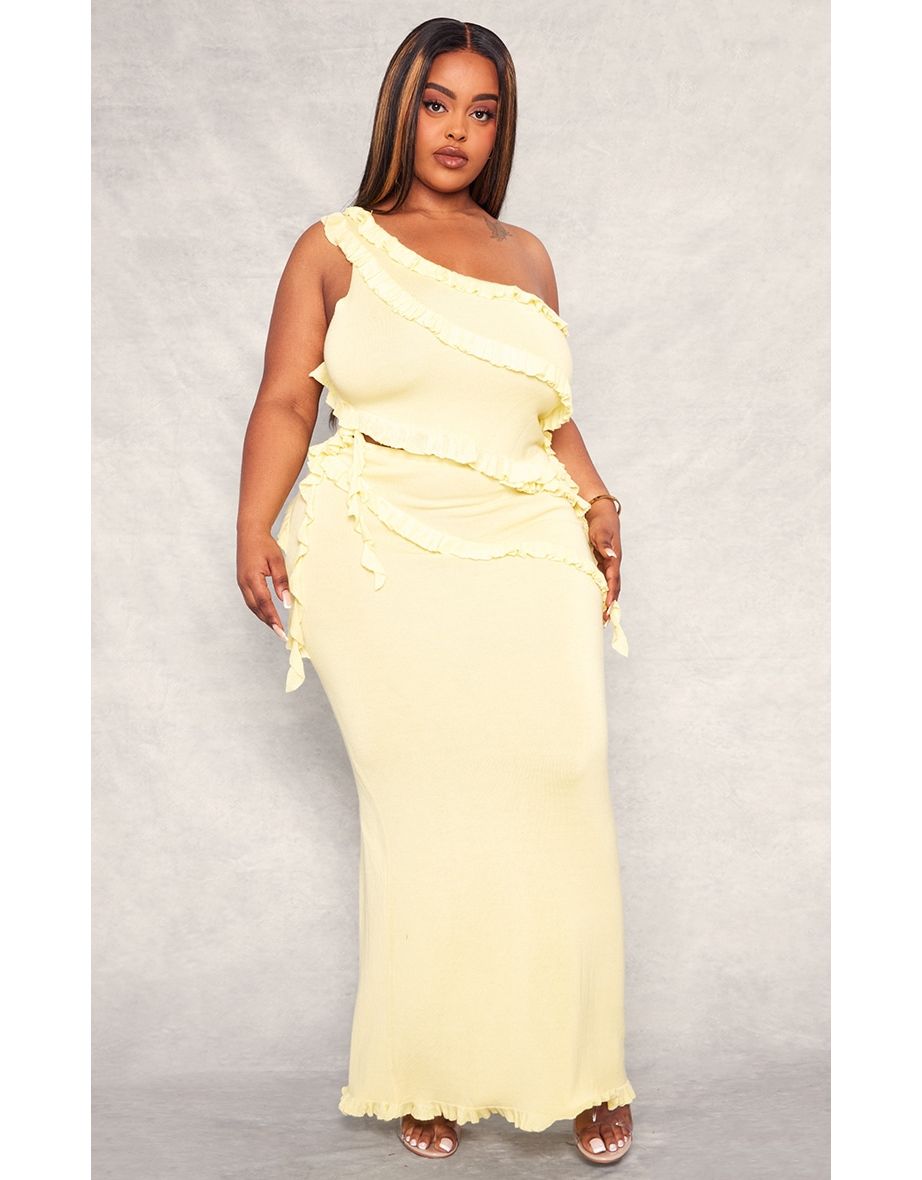 Plus size maxi skirt yellow best sale