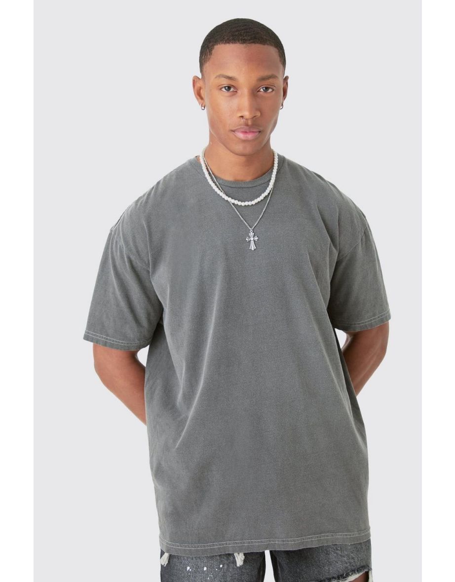 Oversized Dove Worldwide Back Print T-shirt - charcoal - 2