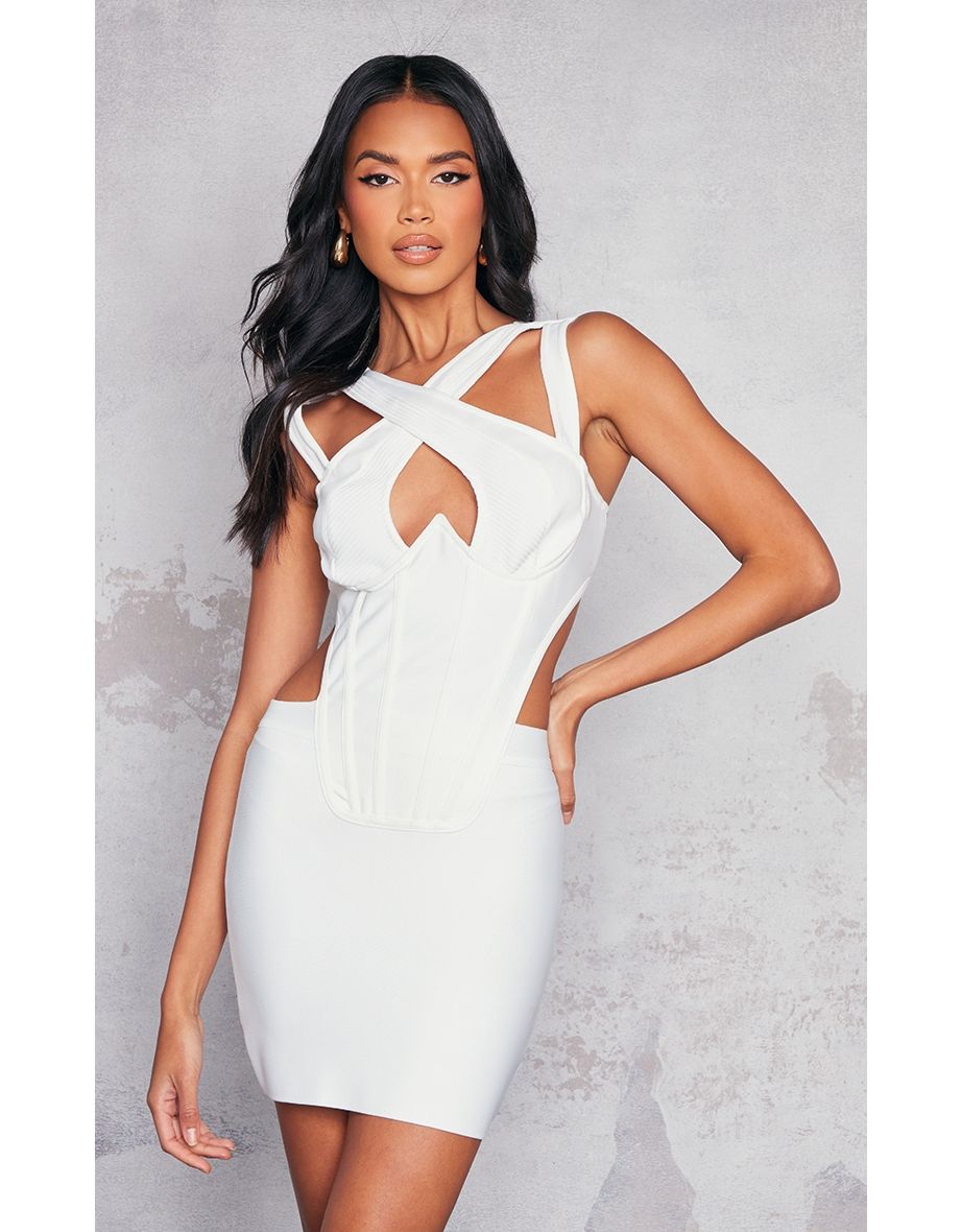 Cream bandage dress on sale