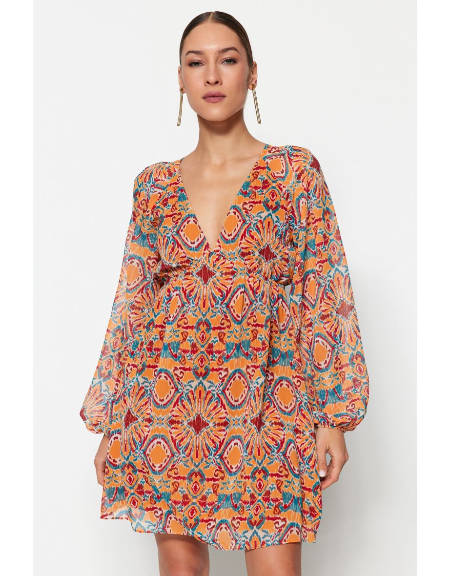 A-Line Mini Dress with Long Sleeves