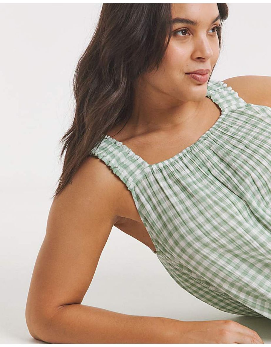 Gingham Soft Cotton Cami Pyjama Set - 3