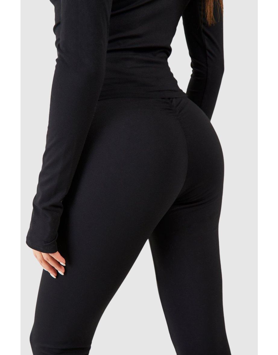 Ruched Bum High Waist Gym Legging - black - 3