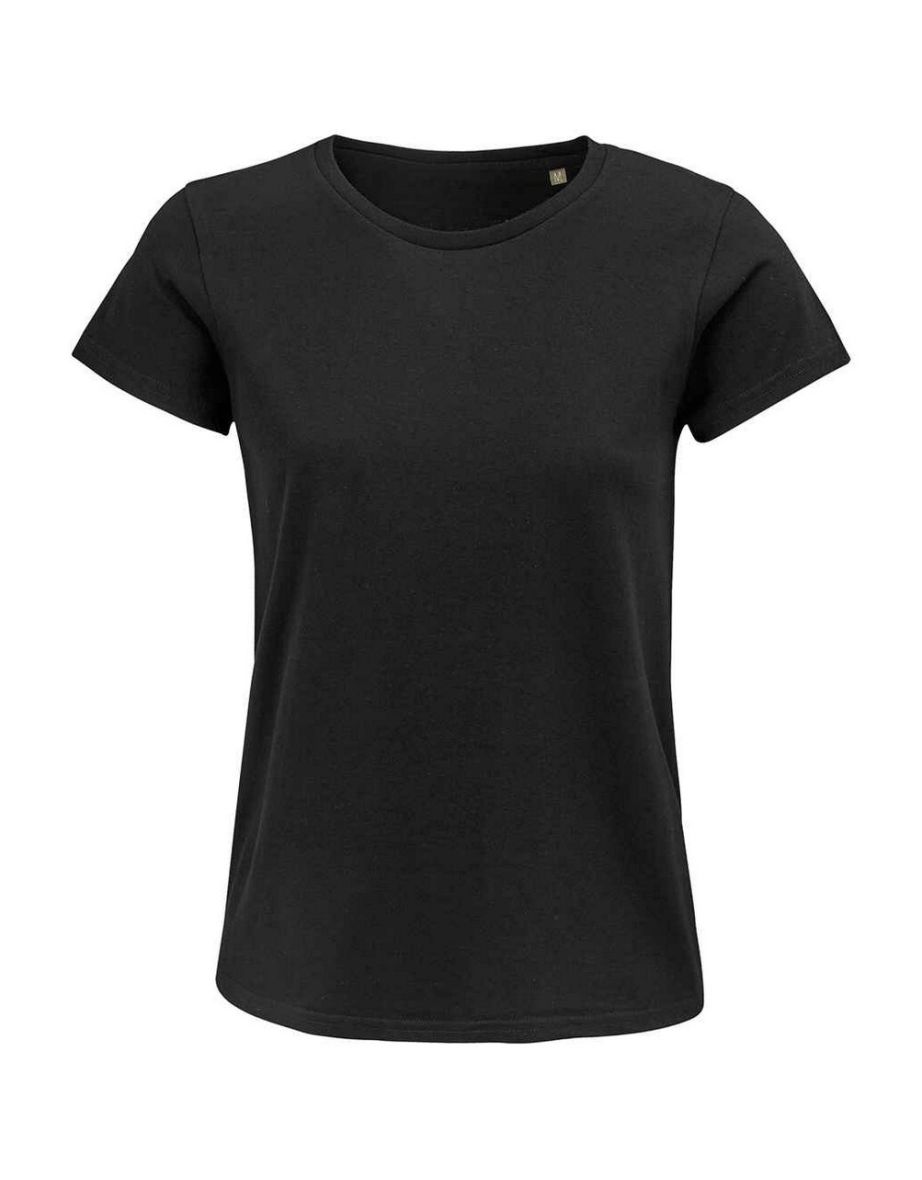 SOLS Womens/Ladies Crusader Organic T-Shirt - Deep Black