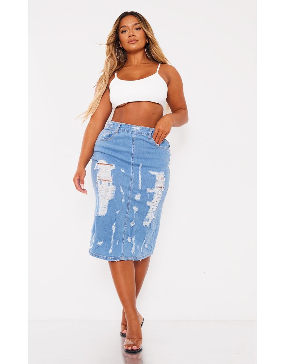 Stretch denim pencil hotsell skirt for sale