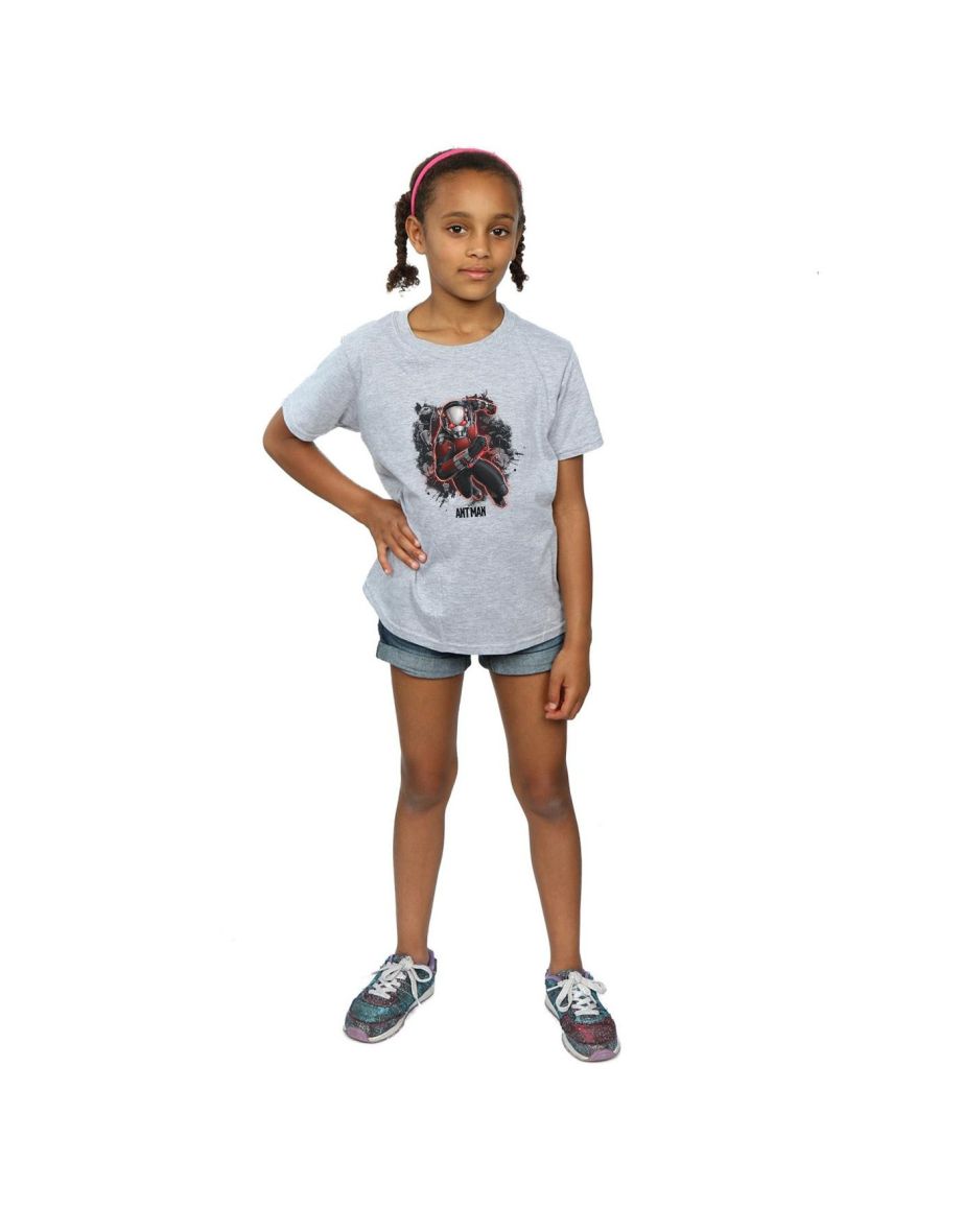Marvel Girls Ant-Man Ants Running Cotton T-Shirt - Sports Grey