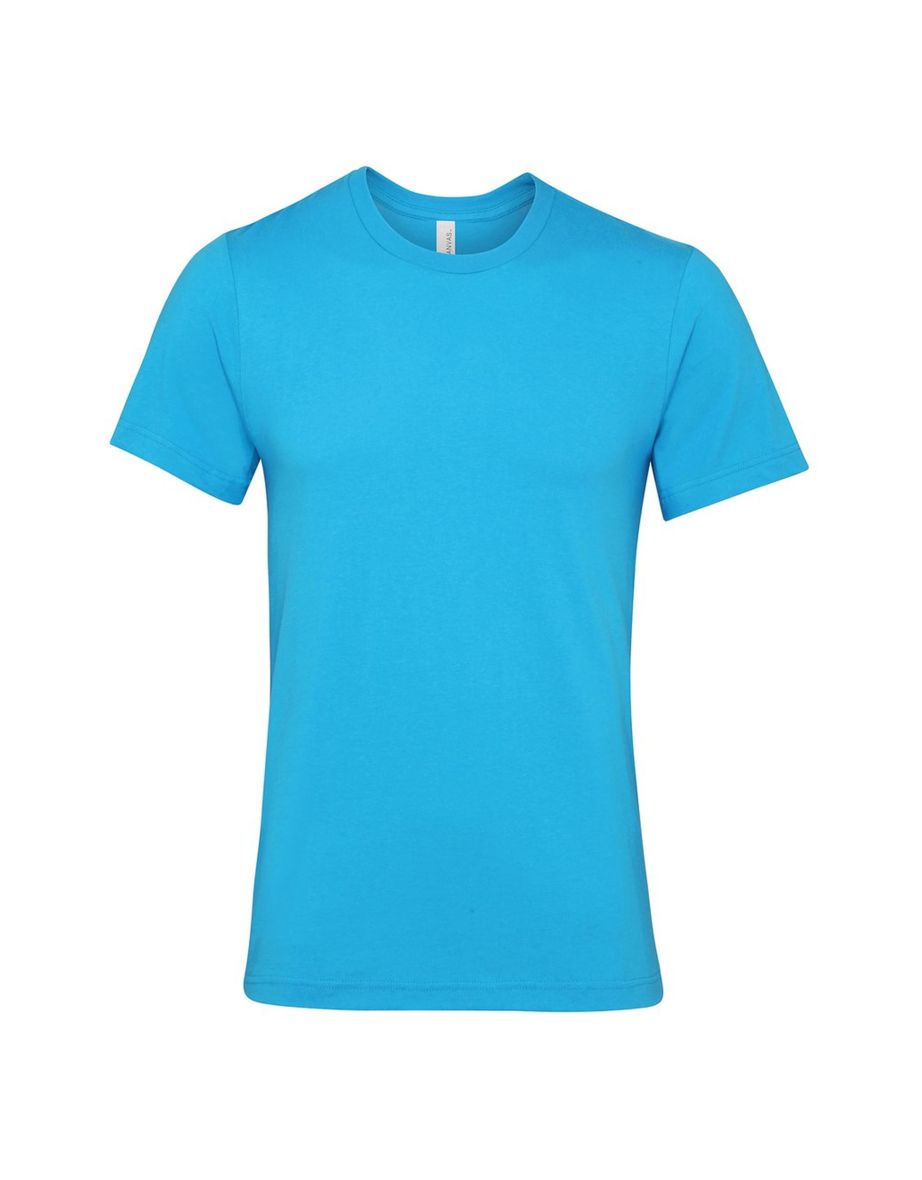 Canvas Unisex Jersey Crew Neck T-Shirt / Mens Short Sleeve T-Shirt - Aqua Blue