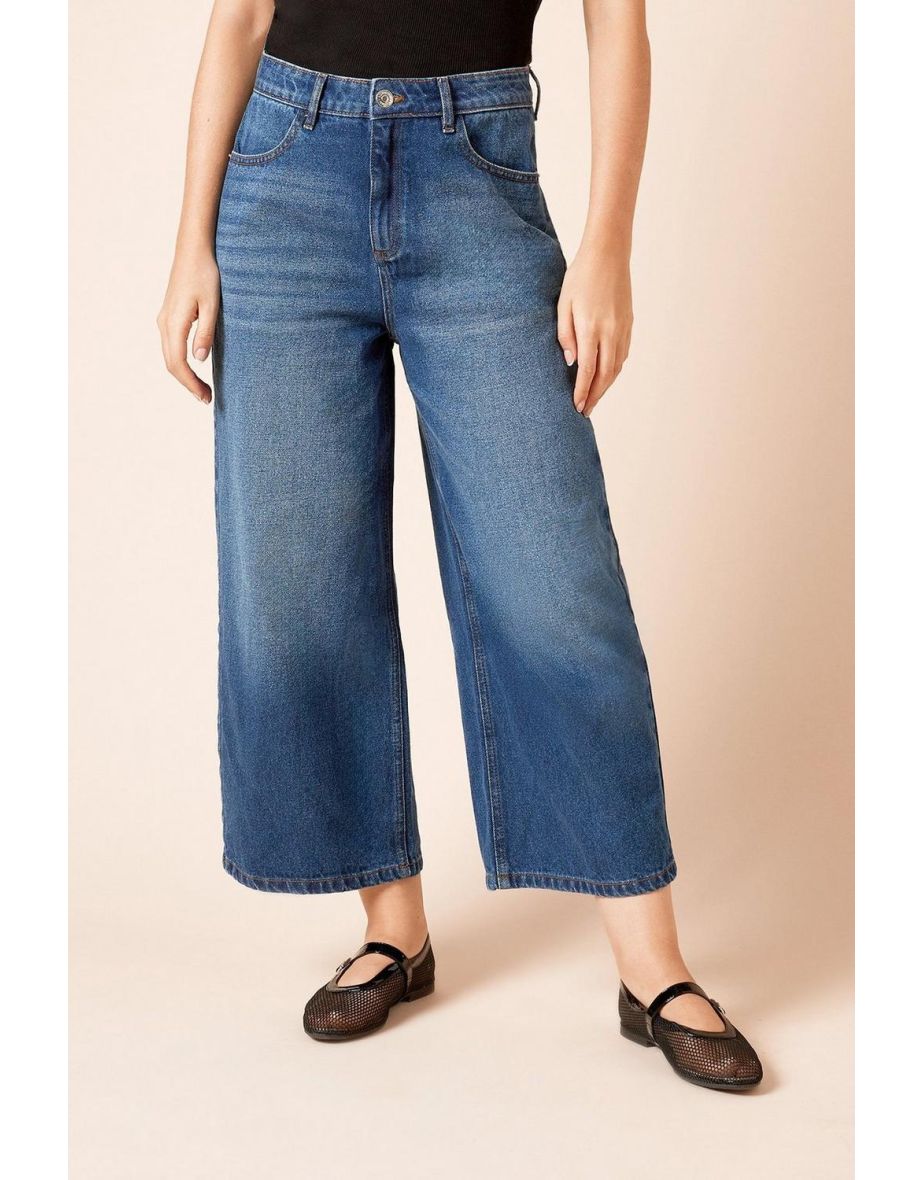 Denim Culotte Jeans - 3