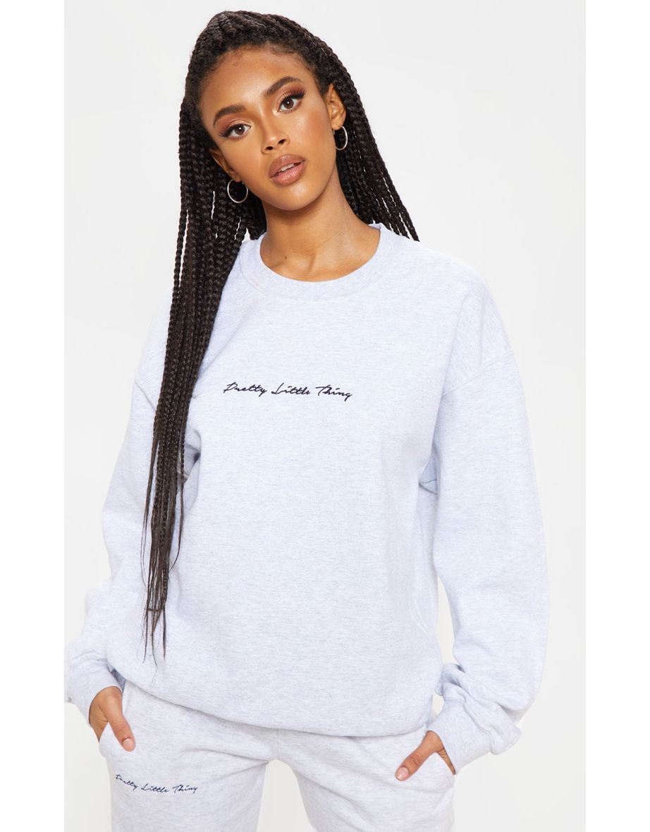 Pretty little thing white sweatshirt online