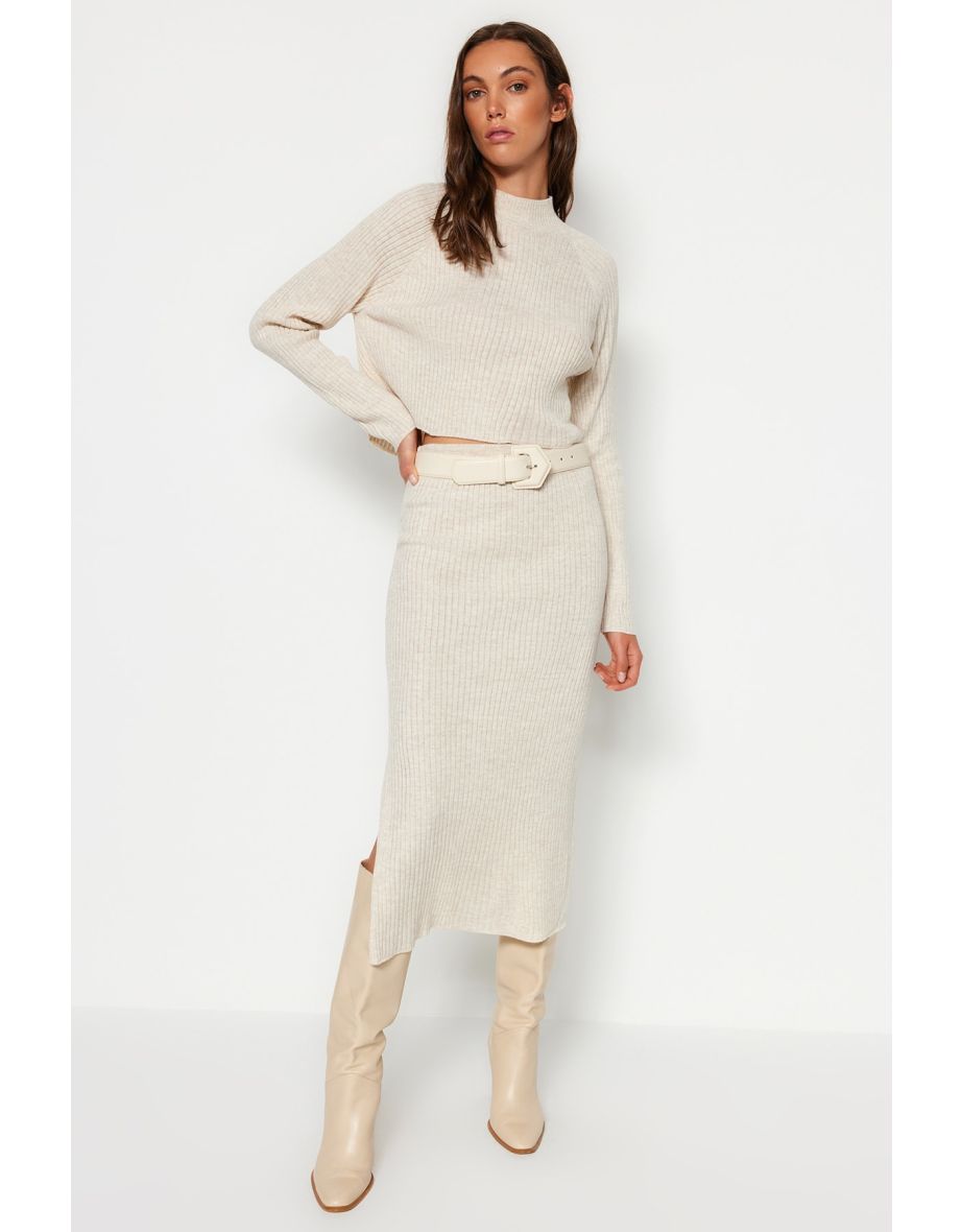Two-Piece Set - Beige - Slim fit