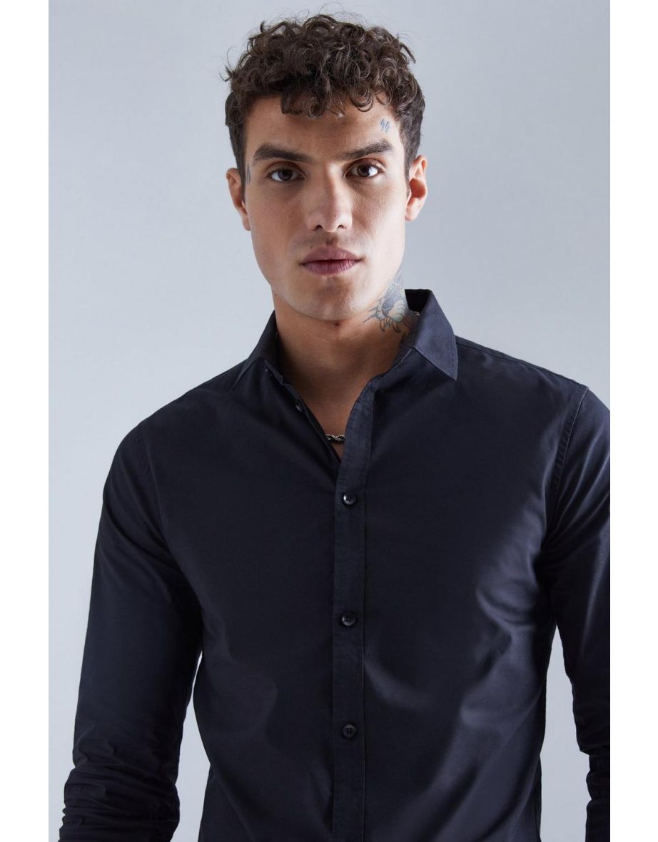 Long Sleeve Muscle Shirt - black - 2