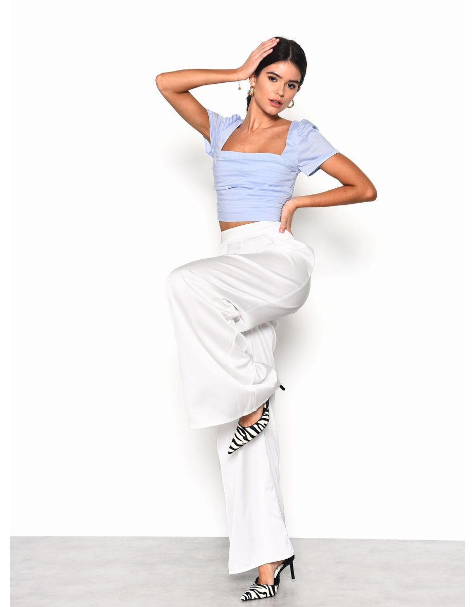 Glamorous Pale Blue Crop Top - 2