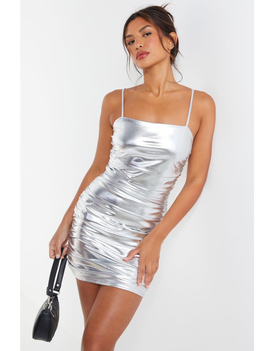 Quiz silver dress best sale