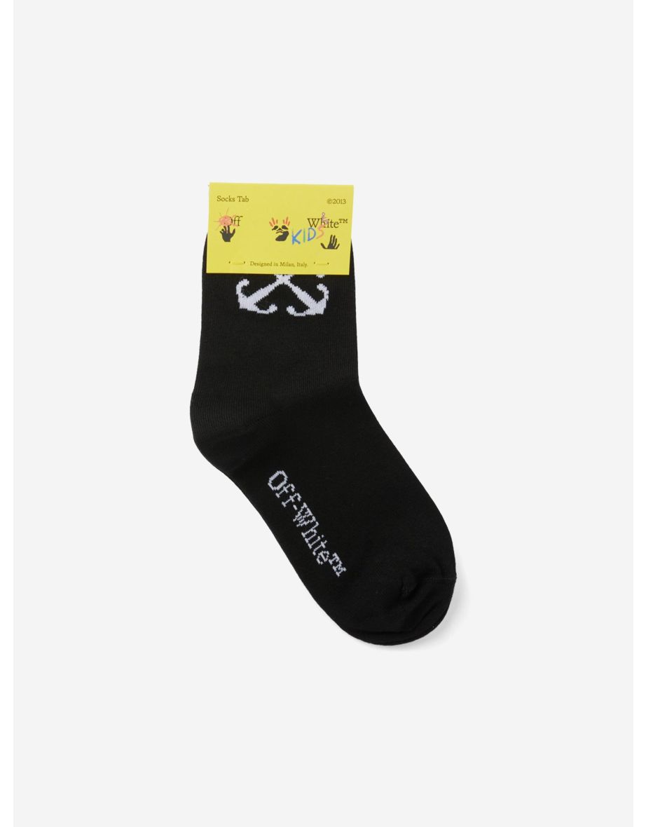 Off-White Kids Arrow Mid High Socks in Black
